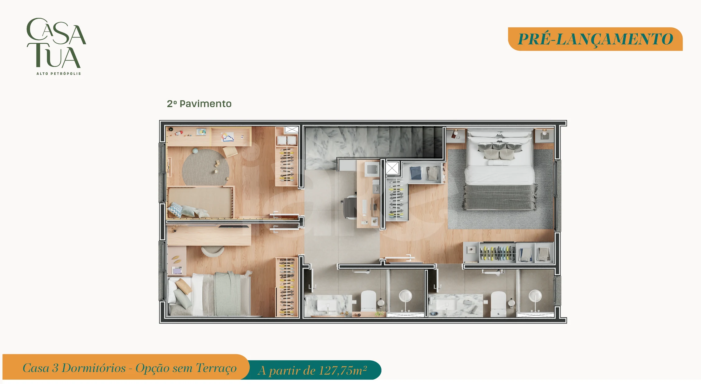 Planta — planta 2° pavimento 3D