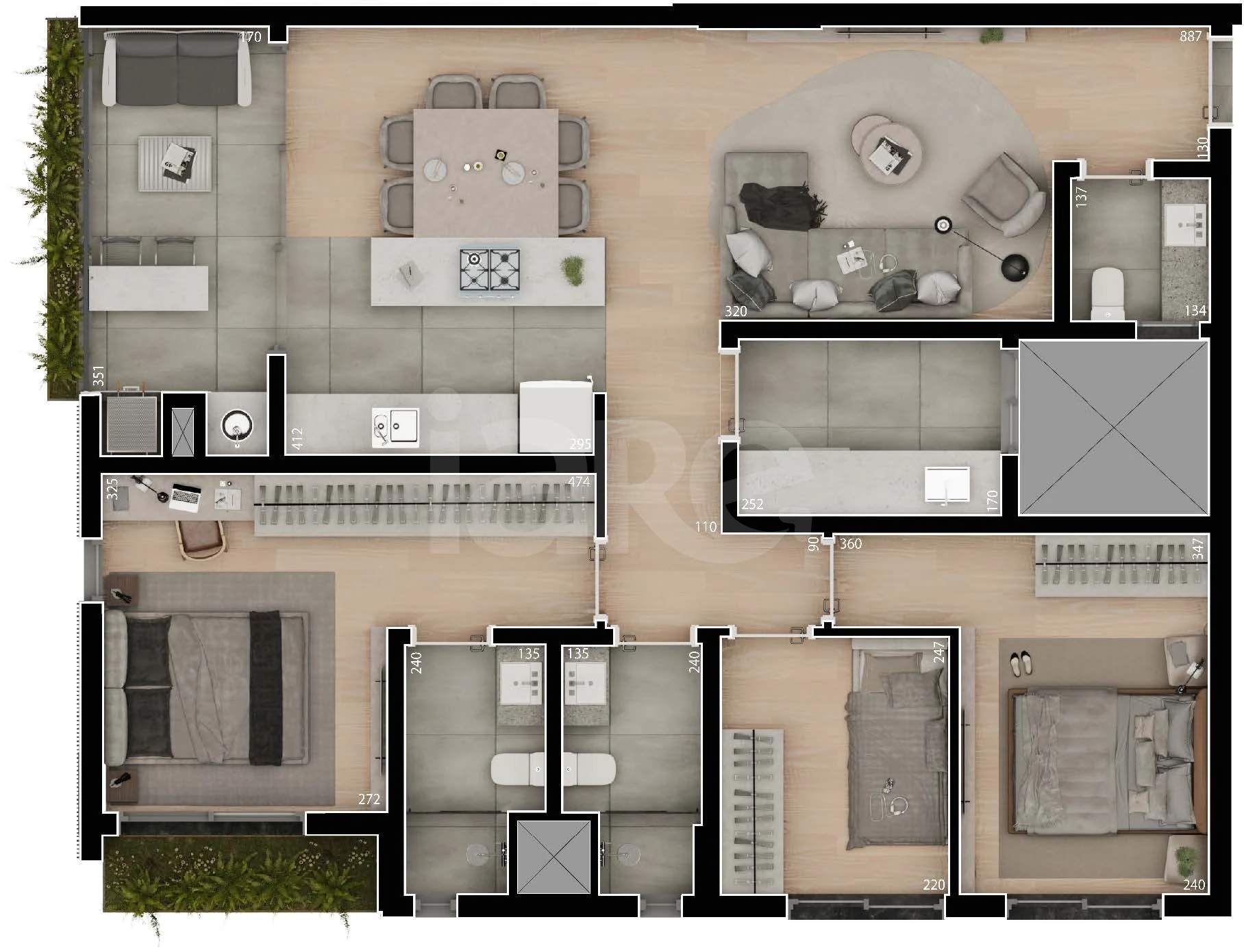 Planta — Apartamento 89,49 m²