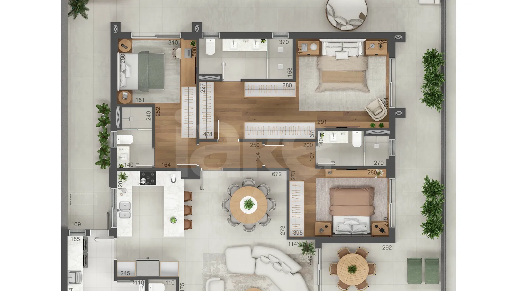 Planta — Cobertura Duplex 251,94 m²
