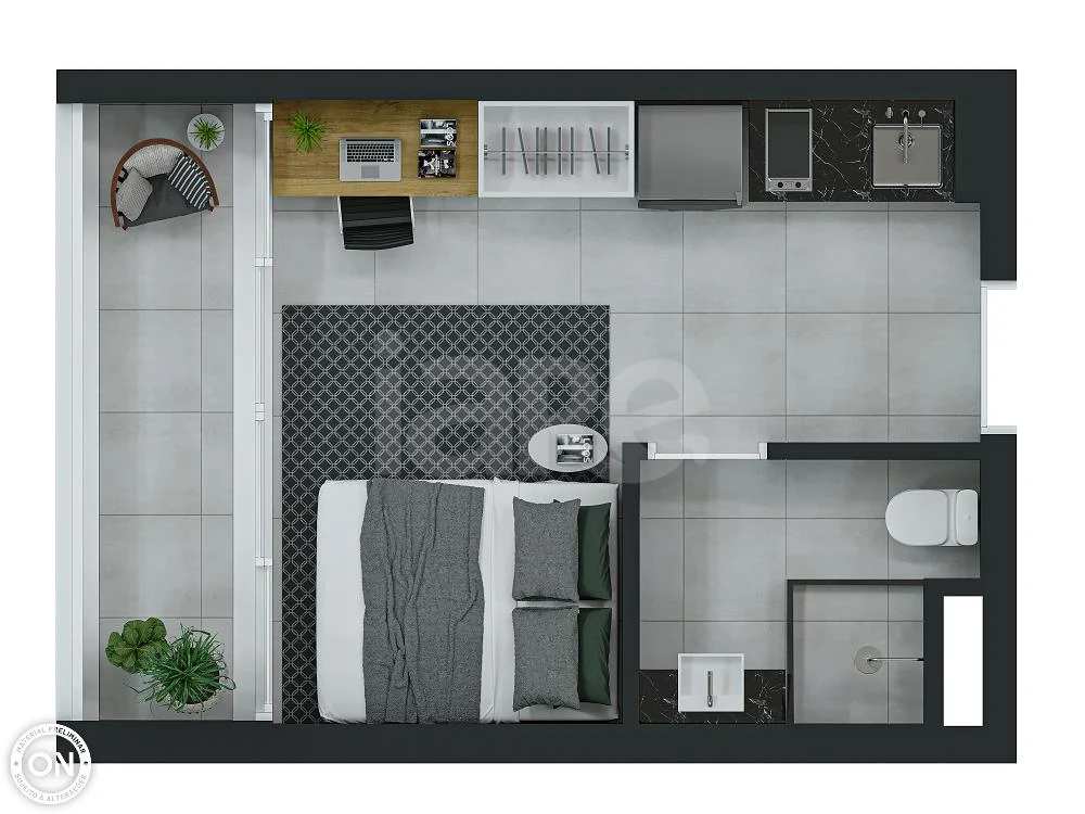 Planta — Studio 21,35 m²