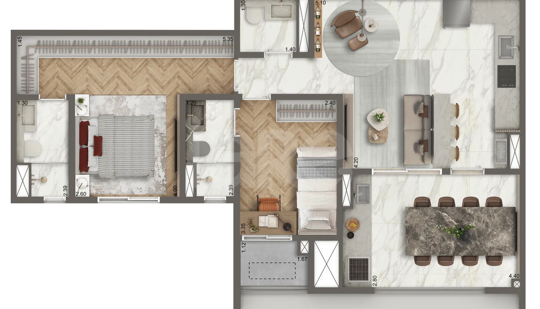 Planta — Garden 80,3 m²