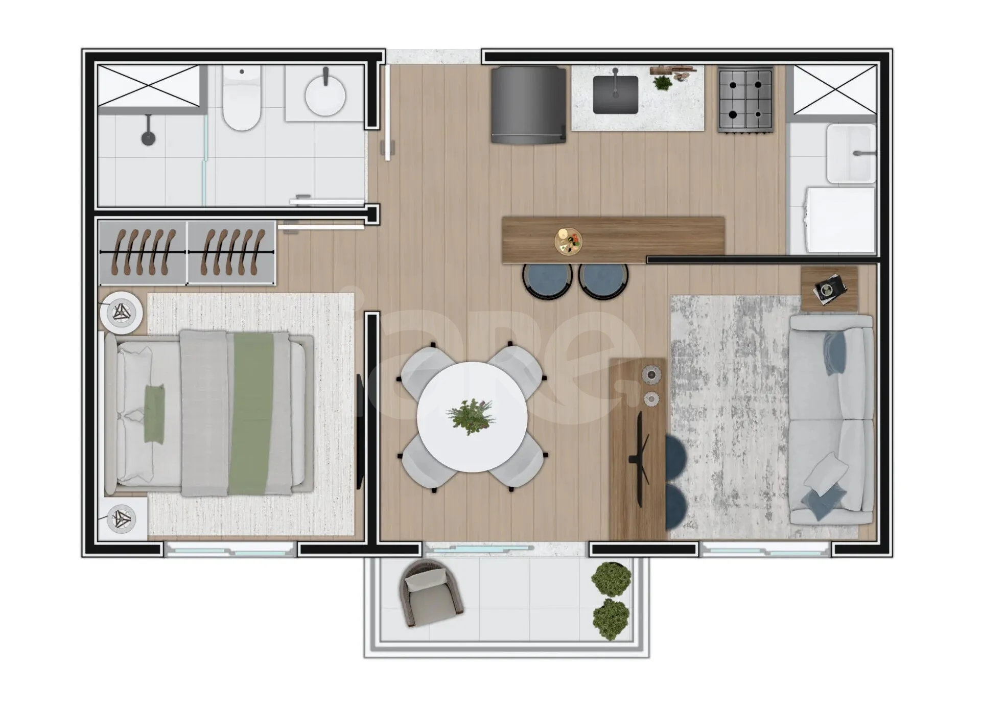 Planta — Apartamento 46,78 m²