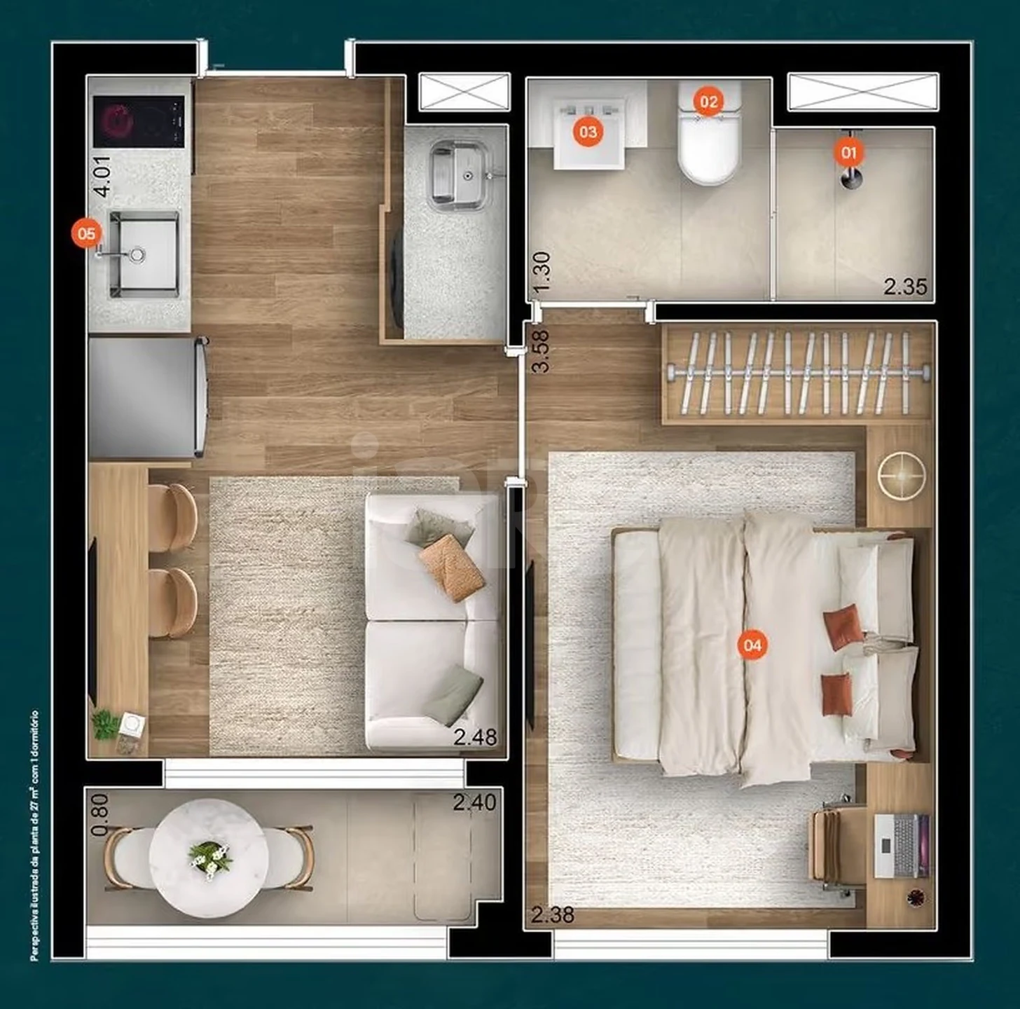 Planta — Garden 26,67 m²