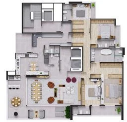 Planta — Apartamento 267 m²