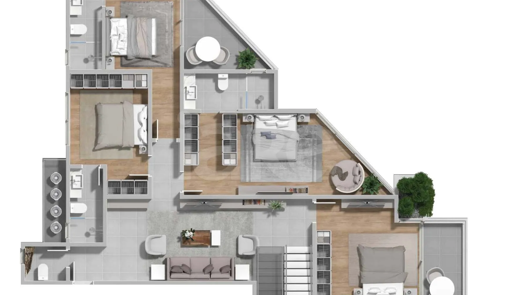 Planta — Cobertura Duplex 319,86 m²