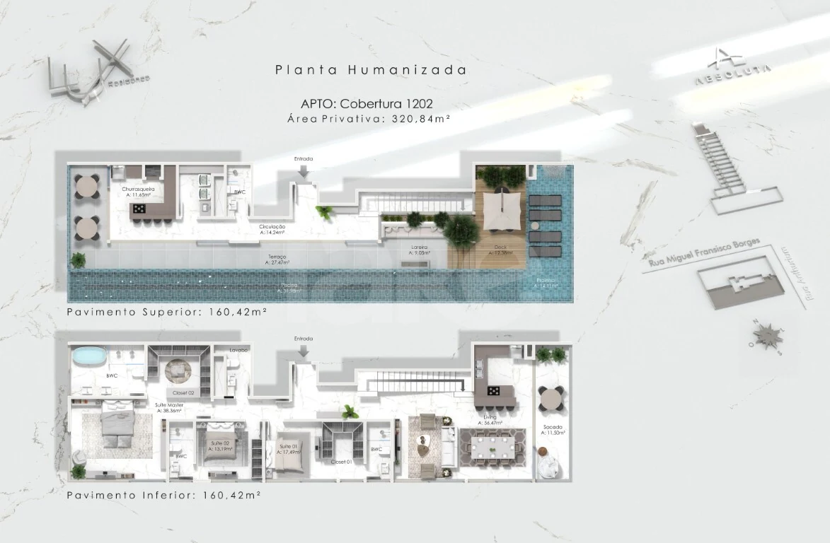 Planta — Cobertura Duplex 320,84 m²