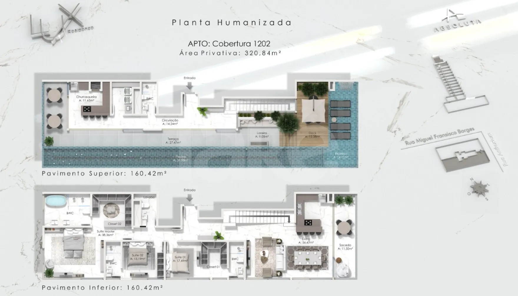 Planta — Cobertura Duplex 320,84 m²