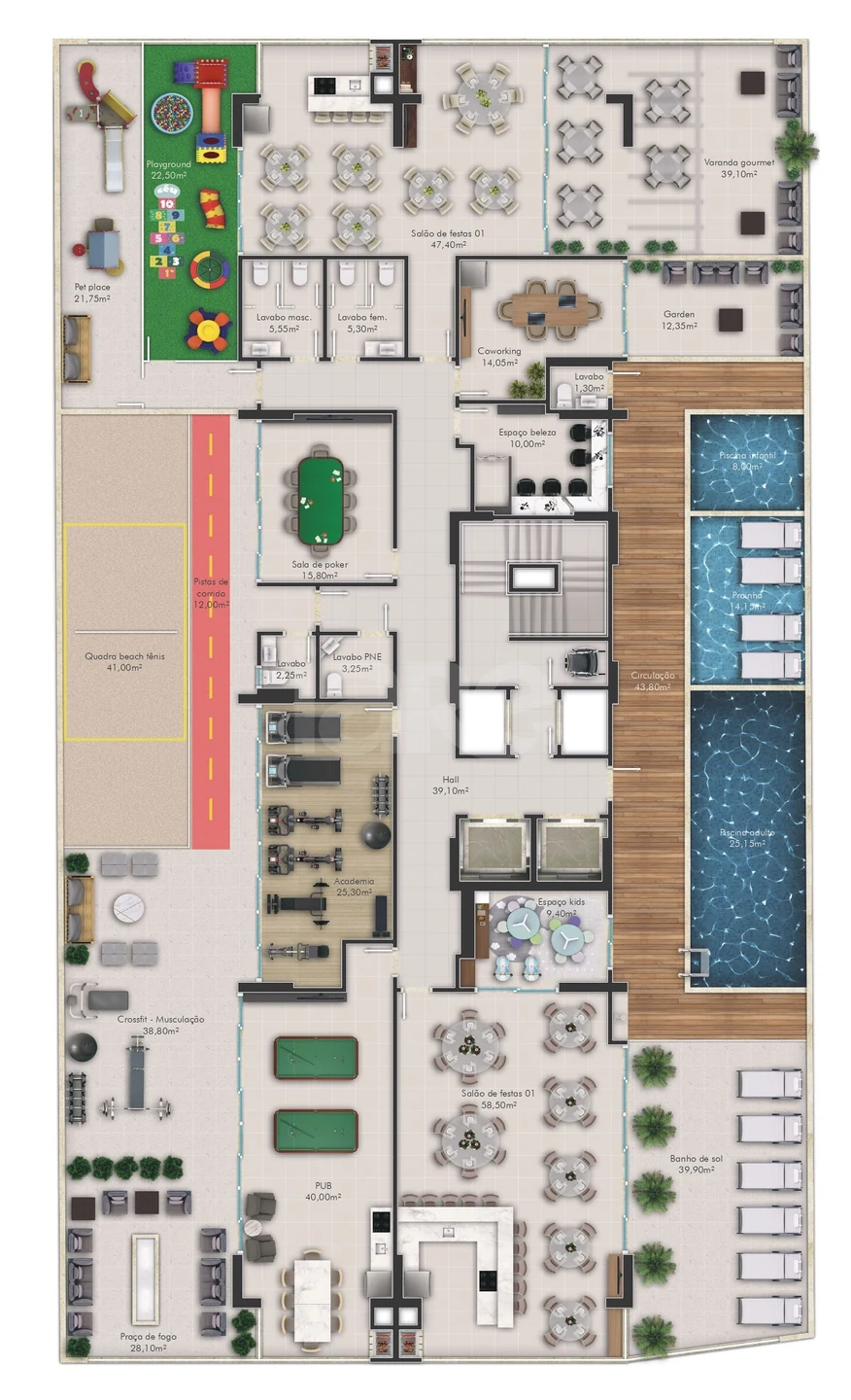 Planta — Pavimento lazer