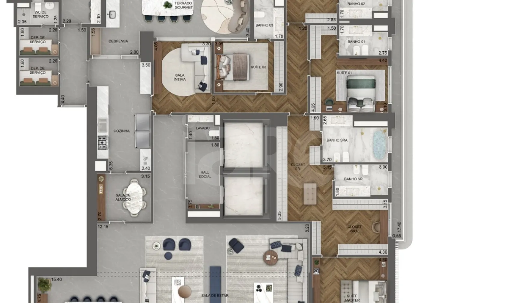 Planta — Apartamento 464,5 m²