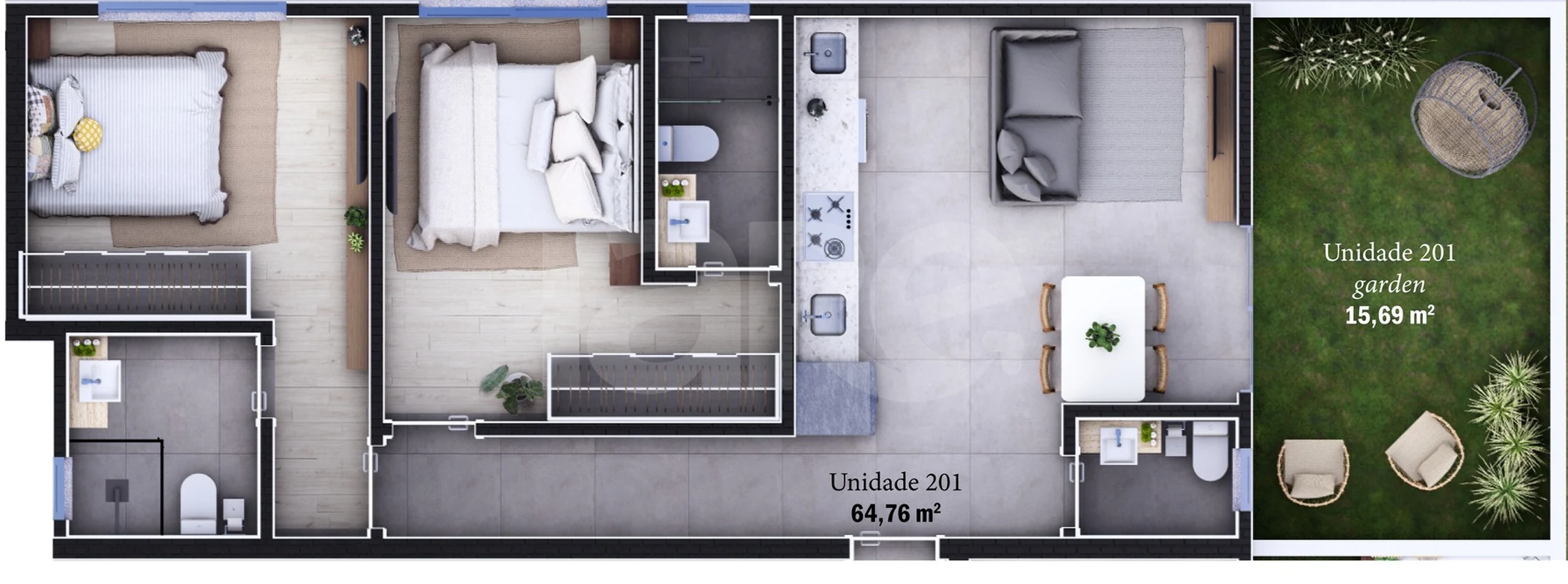 Planta — Garden 80,45 m²