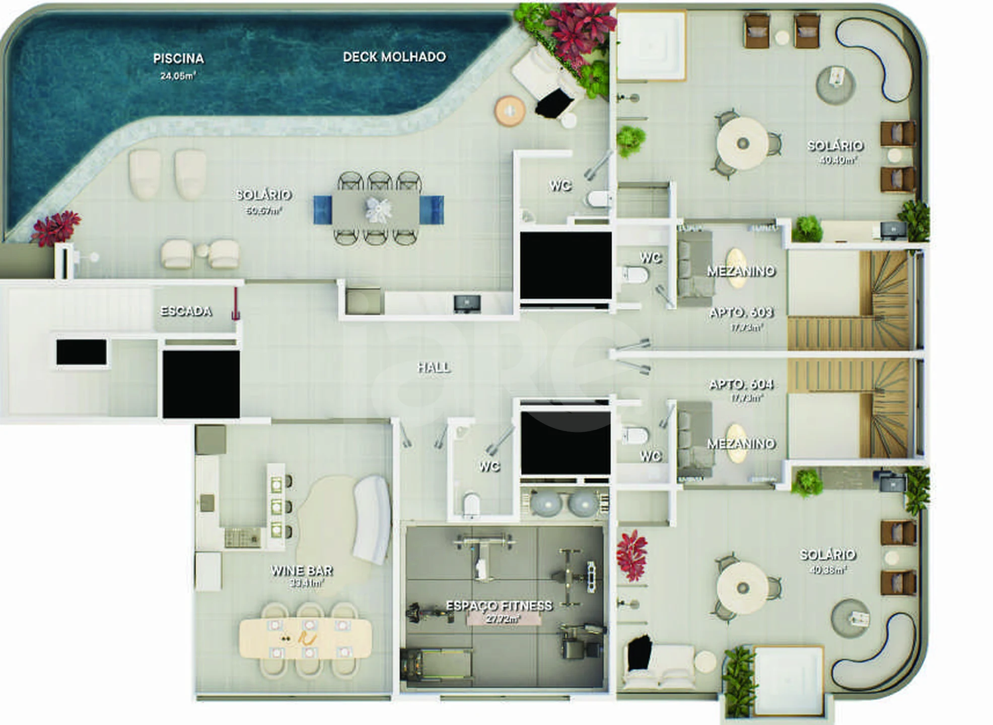 Planta — Pavimento lazer