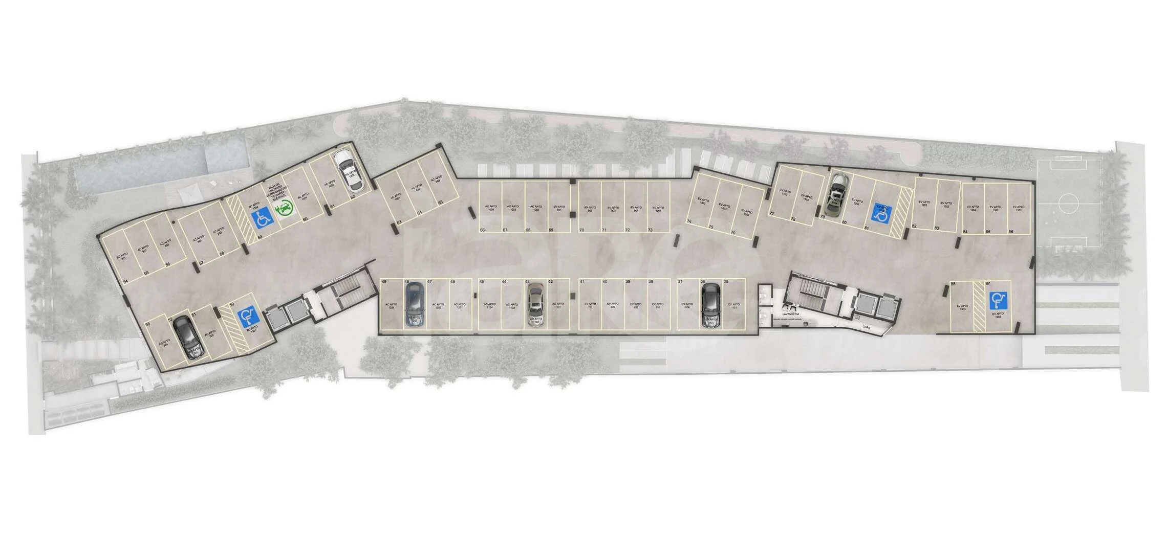 Planta — Pavimento garagem 1