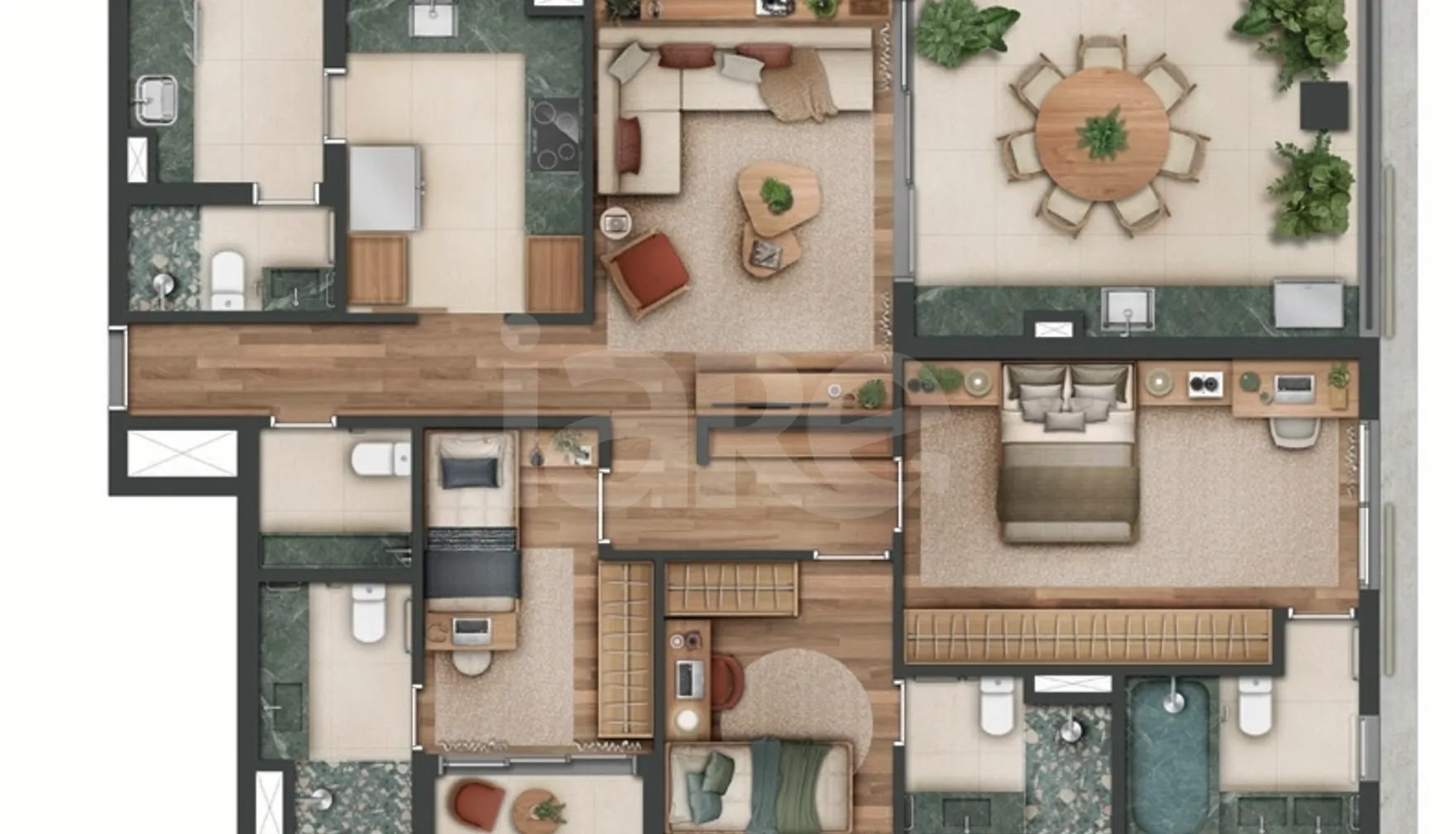 Planta — Apartamento 121,3 m²