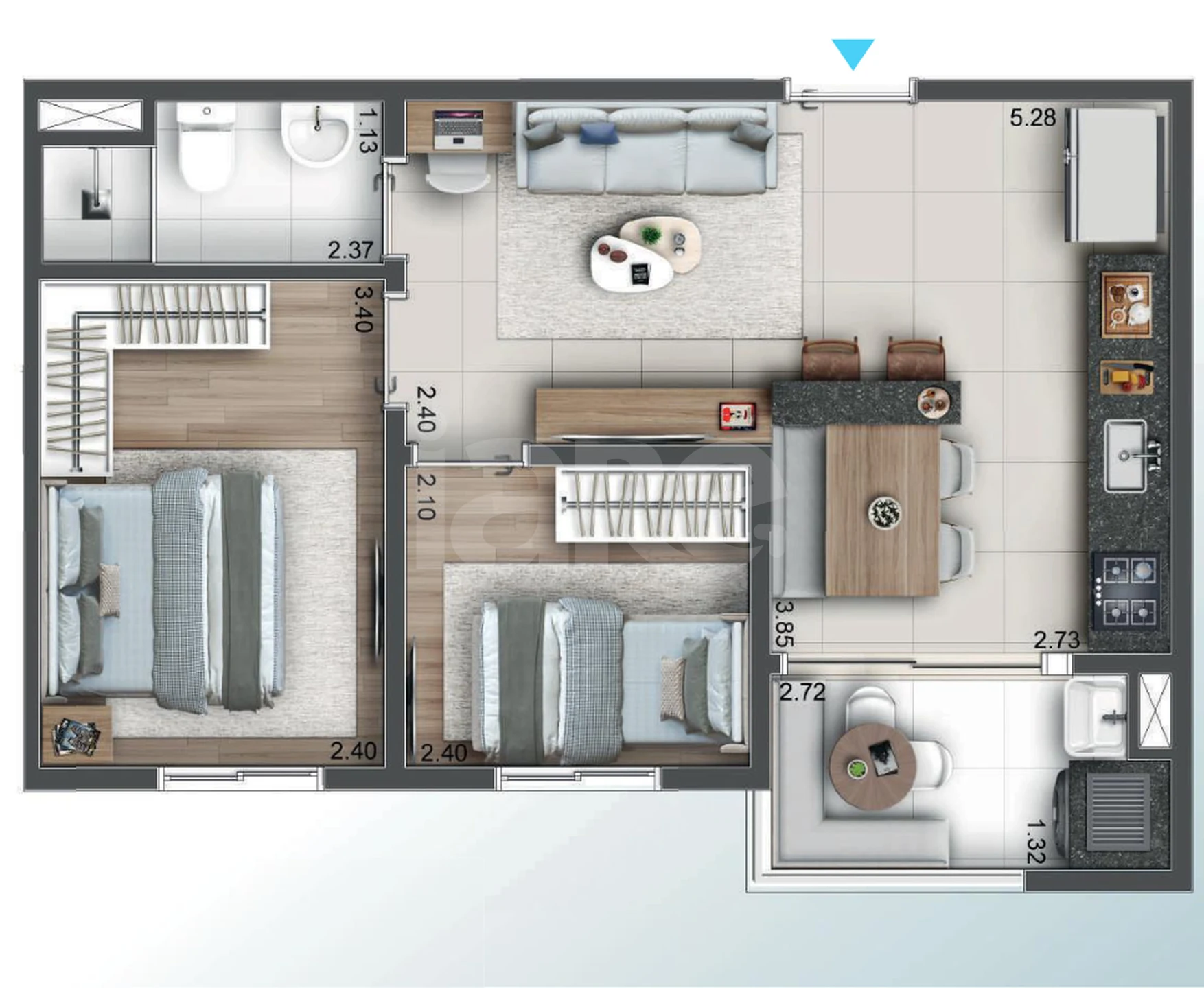 Planta — Apartamento 41 m²