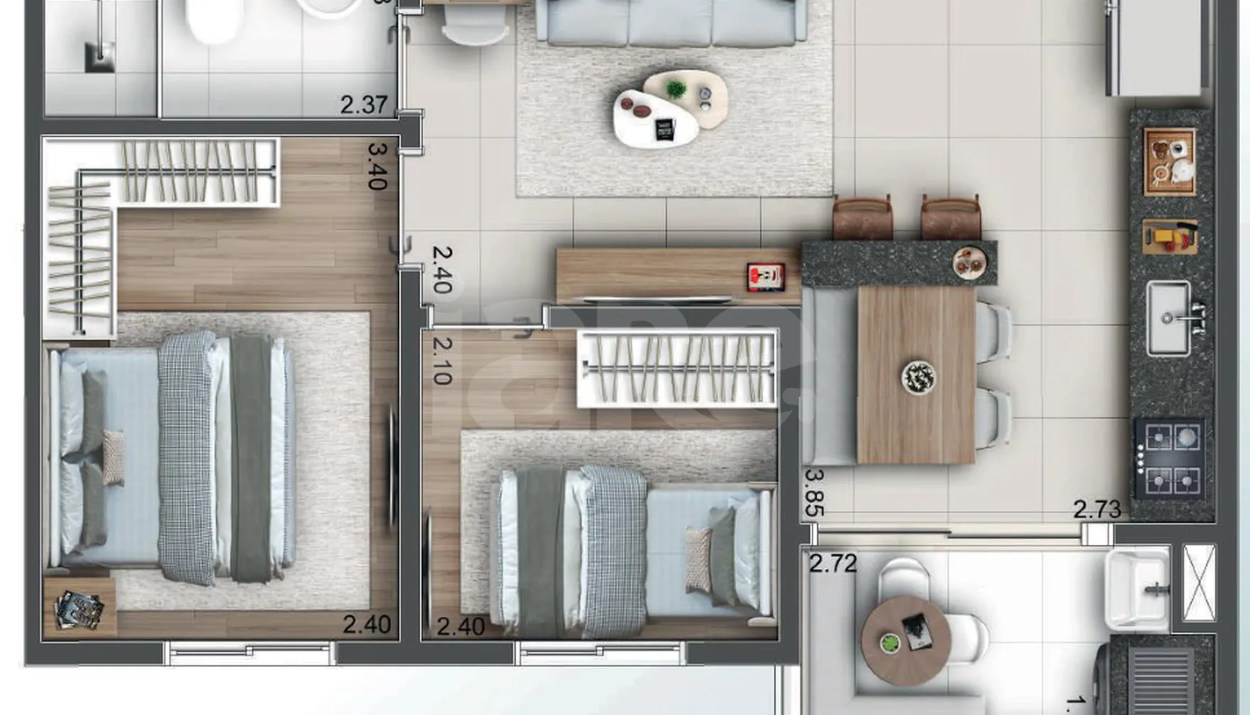 Planta — Apartamento 41 m²