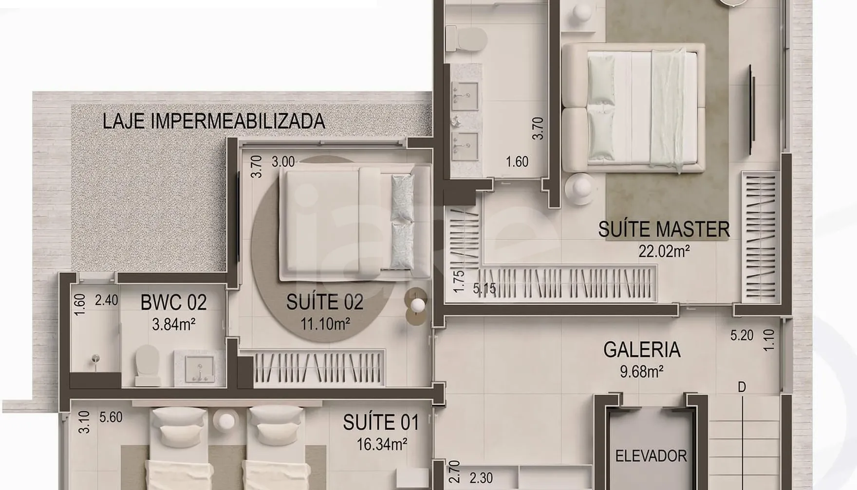 Planta — Cobertura Duplex 306 m²