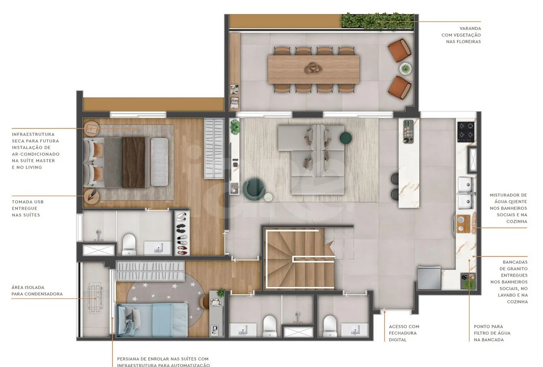 Planta — Cobertura Duplex 173,74 m²