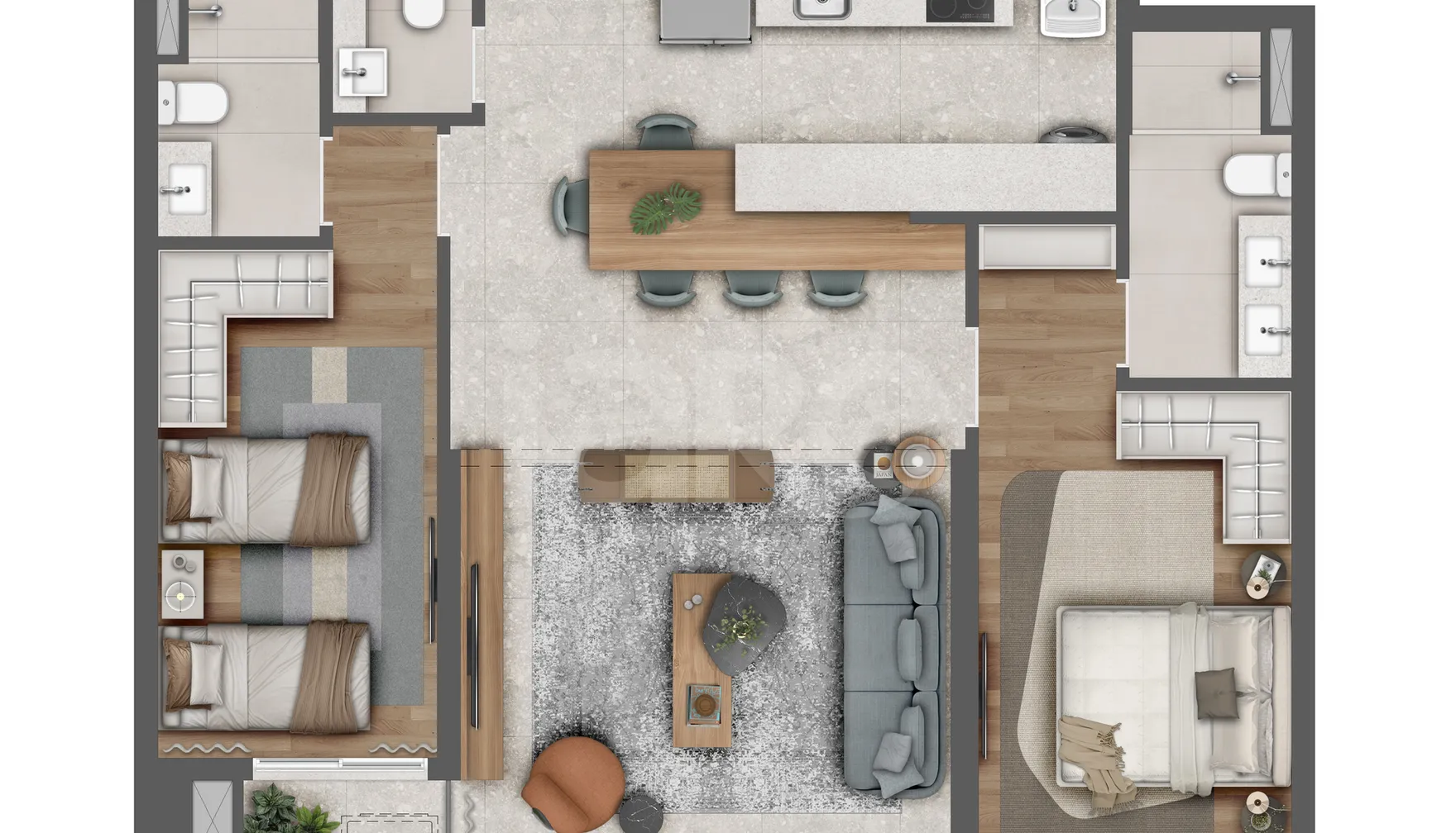 Planta — Apartamento 85,68 m²