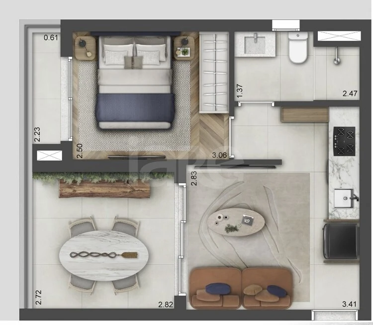 Planta — Apartamento 38,94 m²