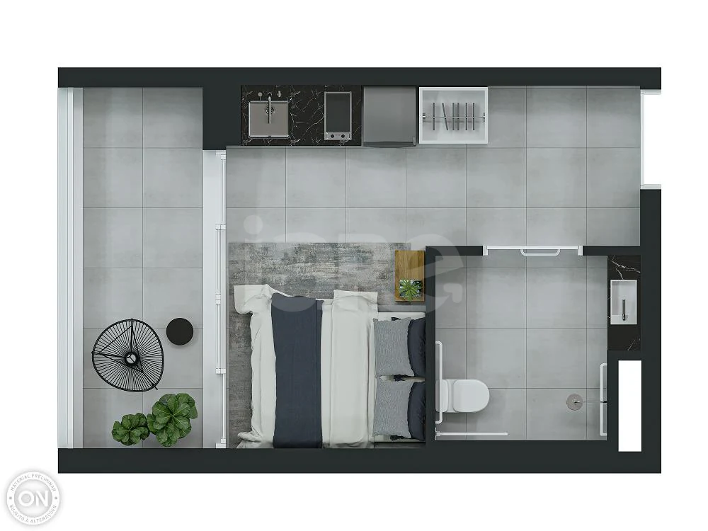 Planta — Studio 22,48 m²
