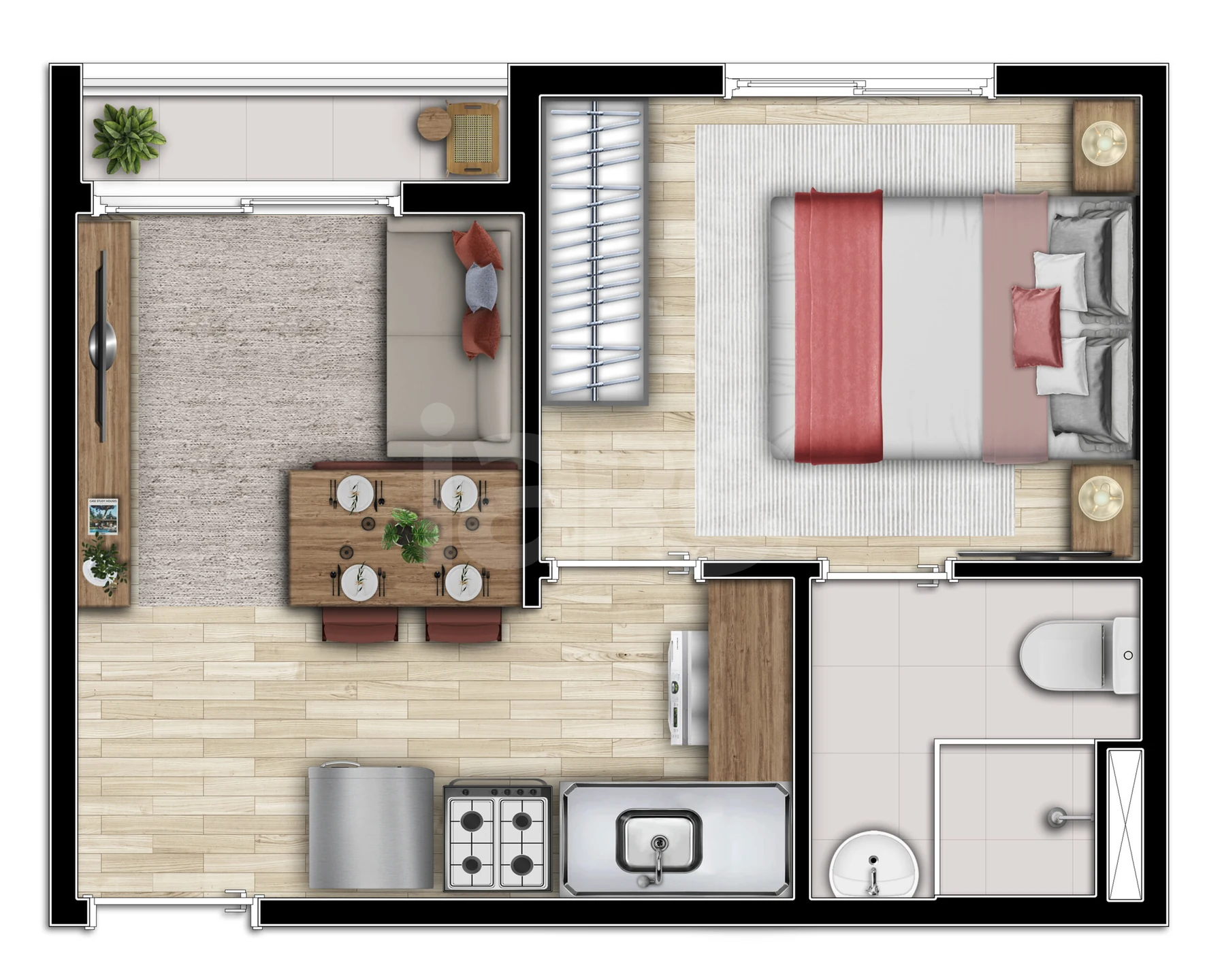 Planta — Apartamento 25,39 m²