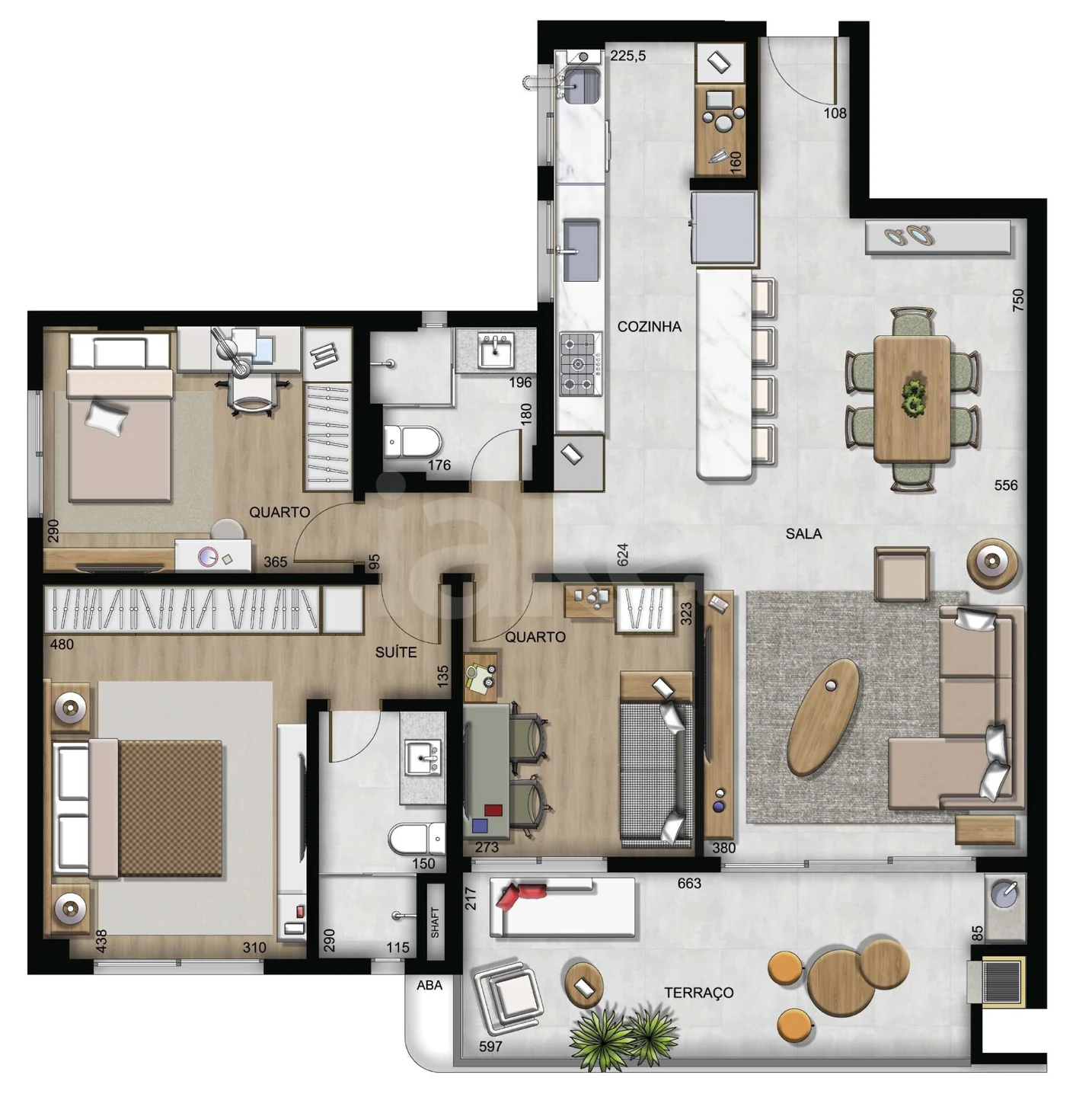 Planta — Apartamento 114,85 m²