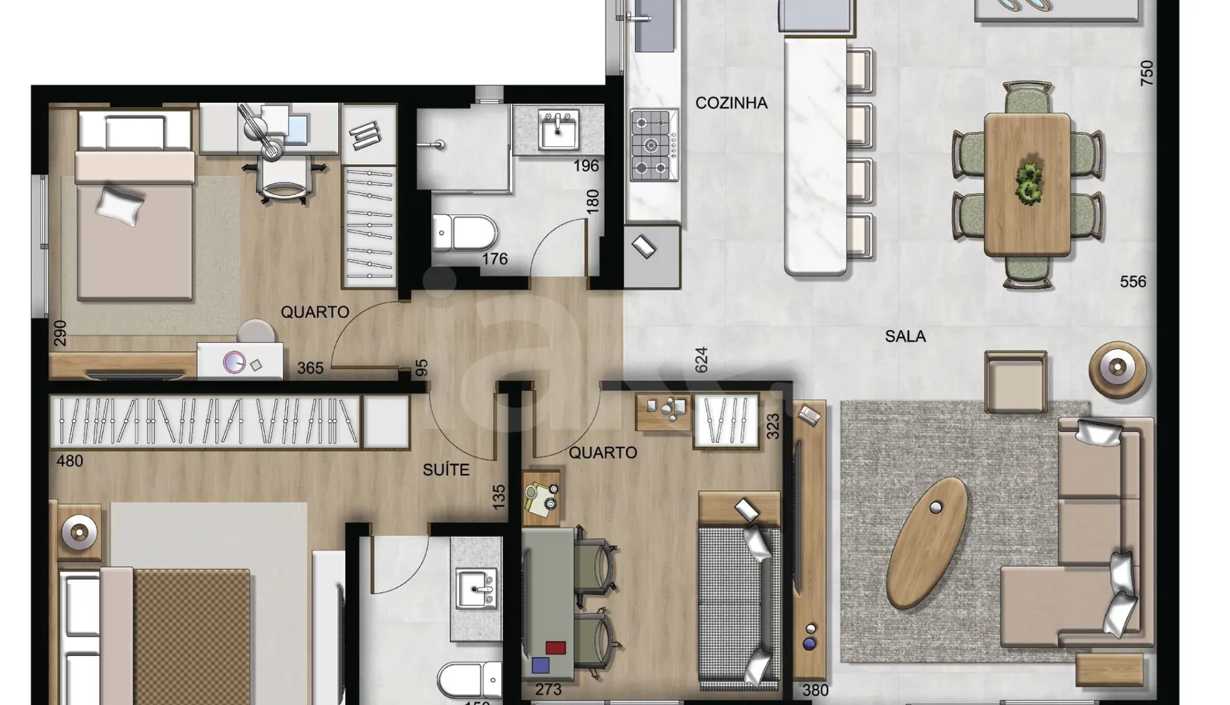 Planta — Apartamento 114,85 m²
