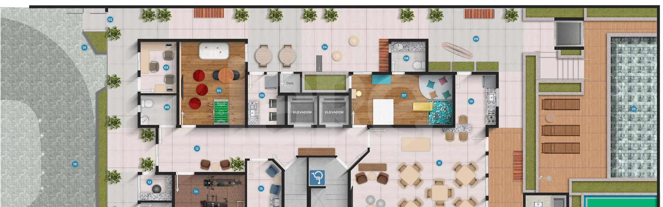 Planta — Pavimento lazer