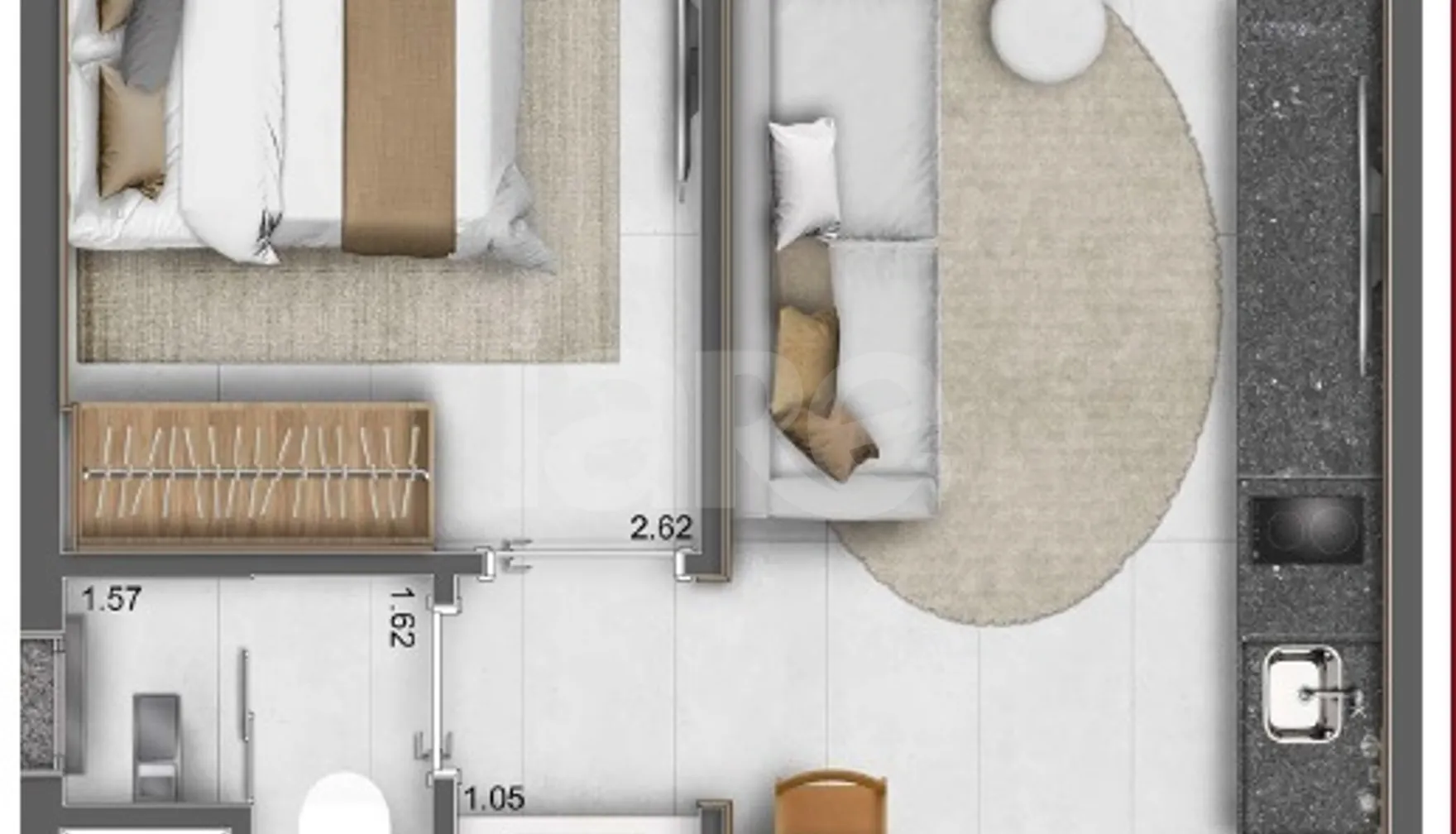 Planta — Apartamento 27,57 m²