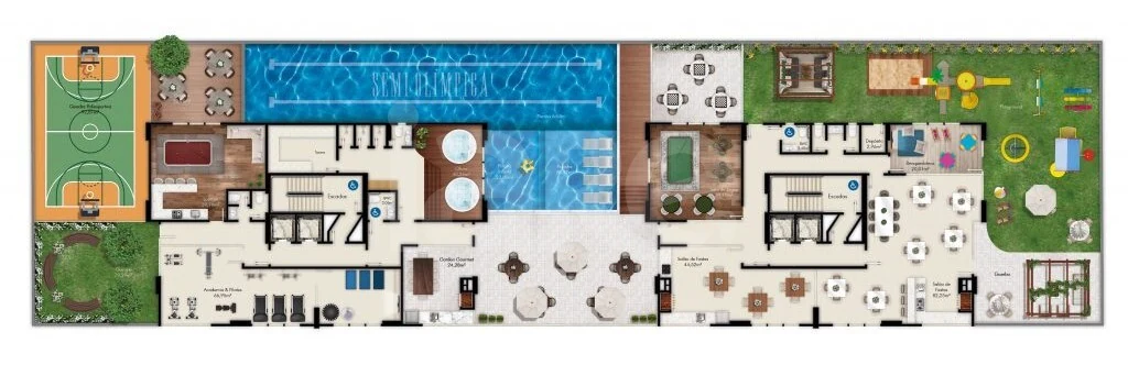 Planta — Pavimento lazer