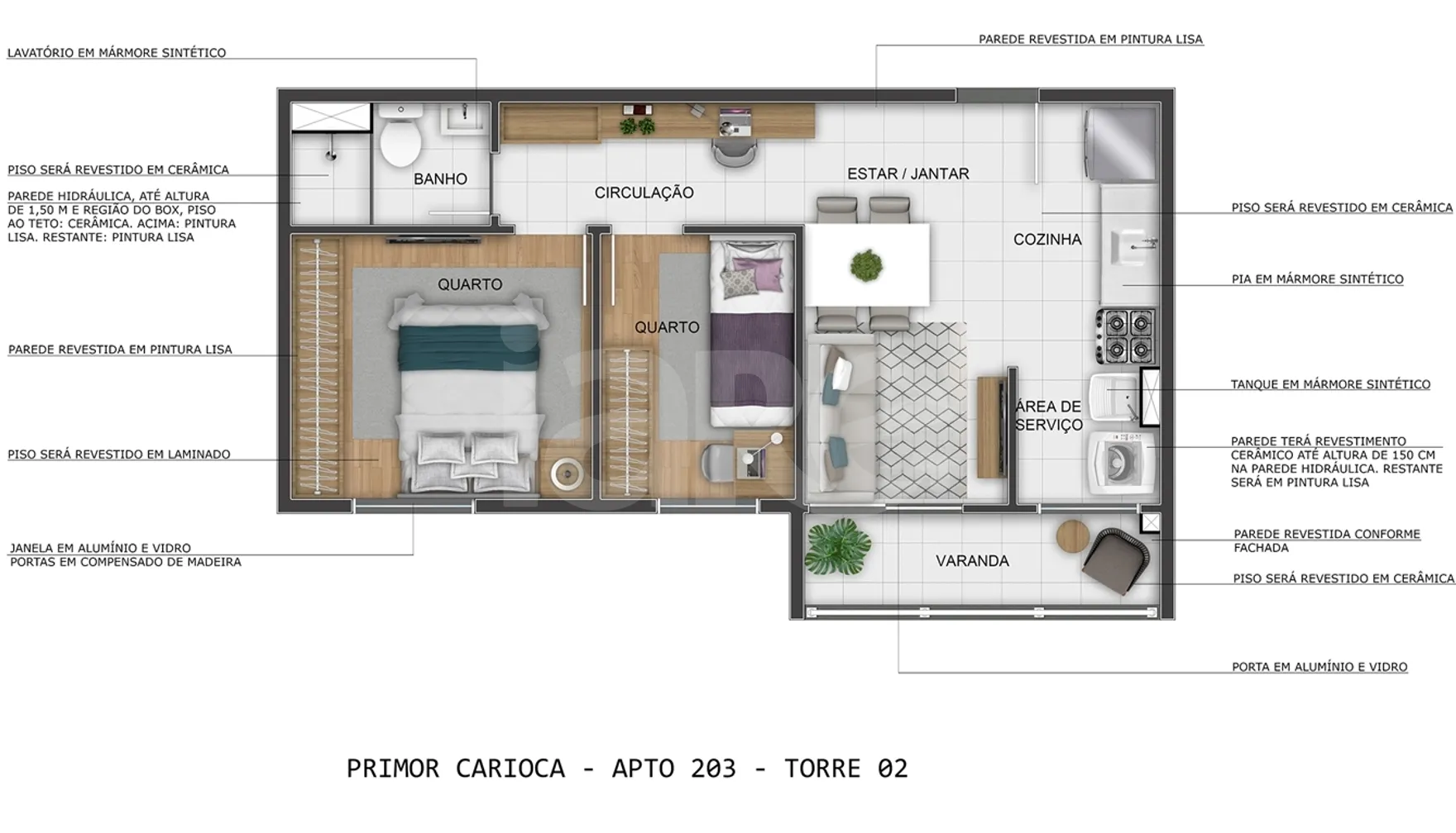 Planta — Apartamento 49,22 m²