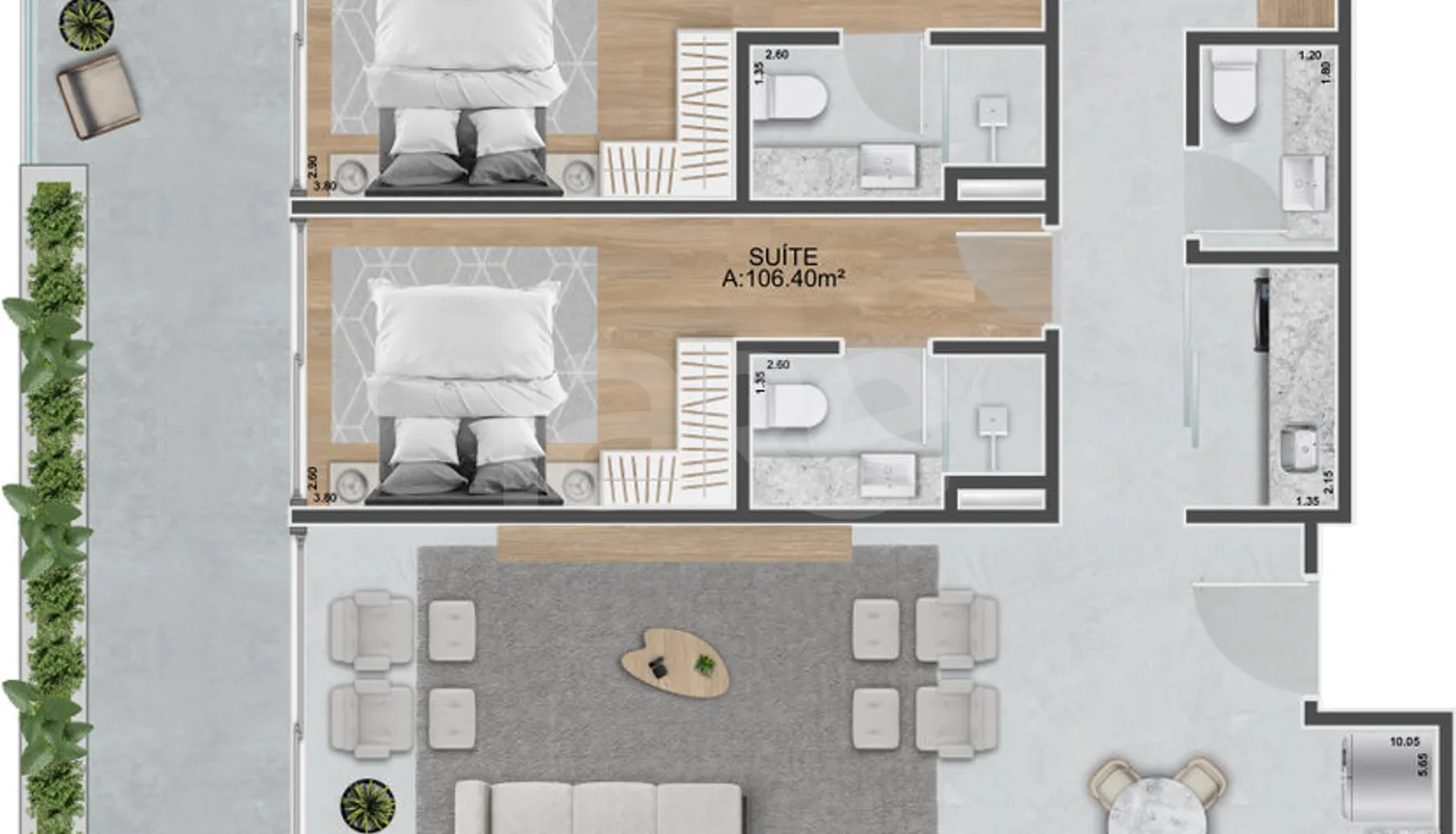 Planta — Cobertura Horizontal 312,44 m²