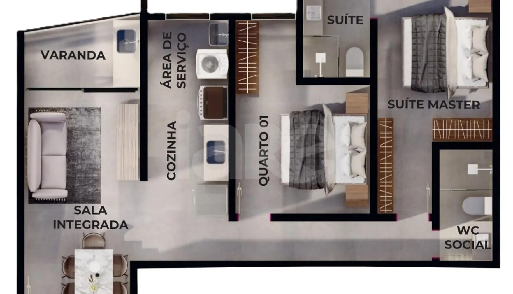 Planta — Apartamento 65,39 m²