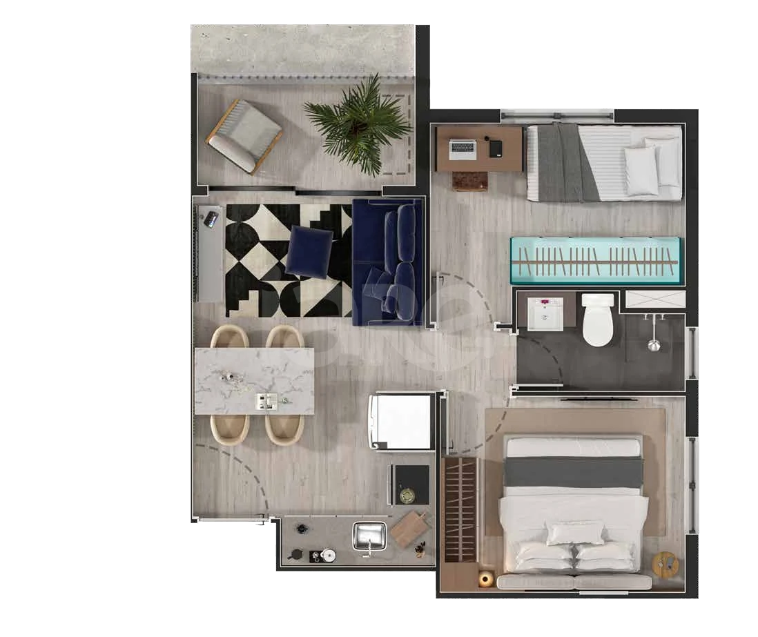 Planta — Apartamento 39,66 m²