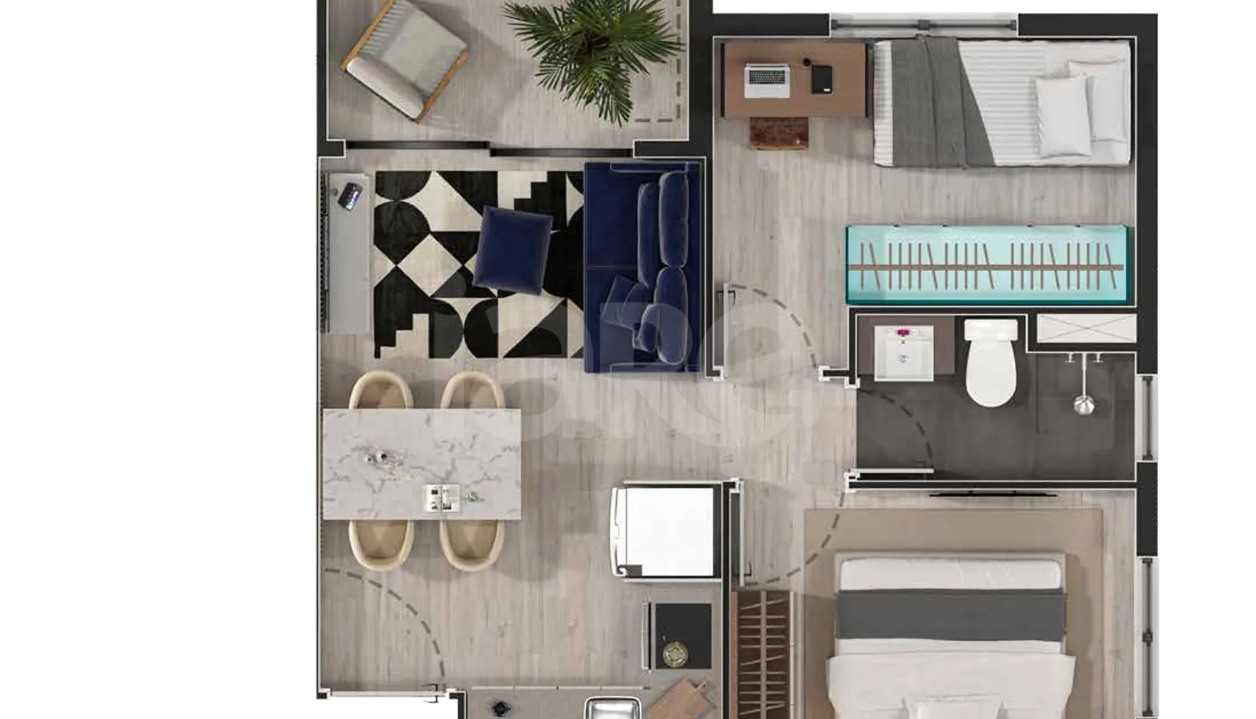 Planta — Apartamento 39,66 m²
