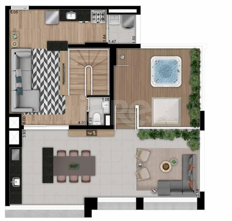 Planta — Cobertura Duplex 191,92 m²