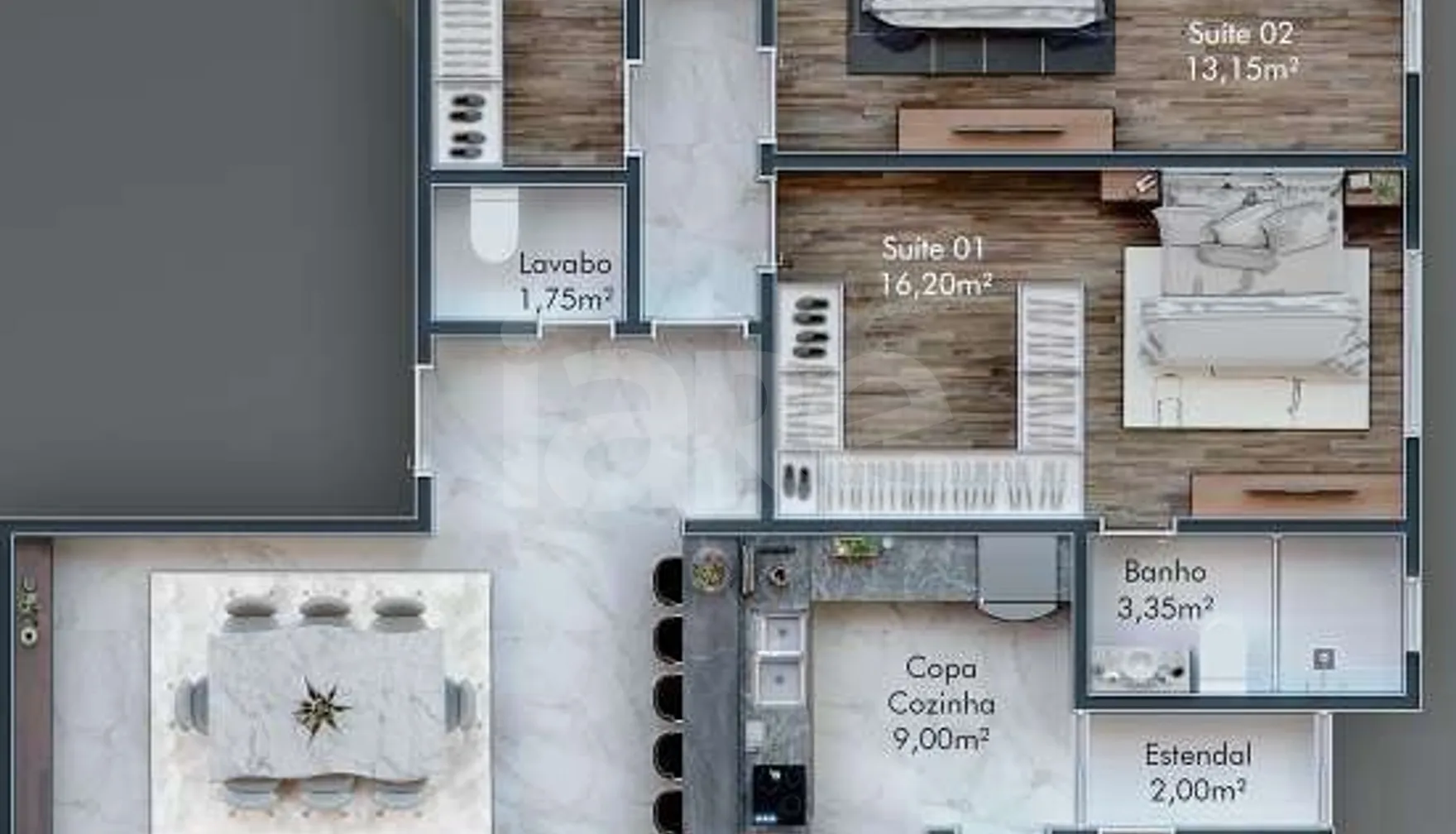 Planta — Apartamento 169,5 m²