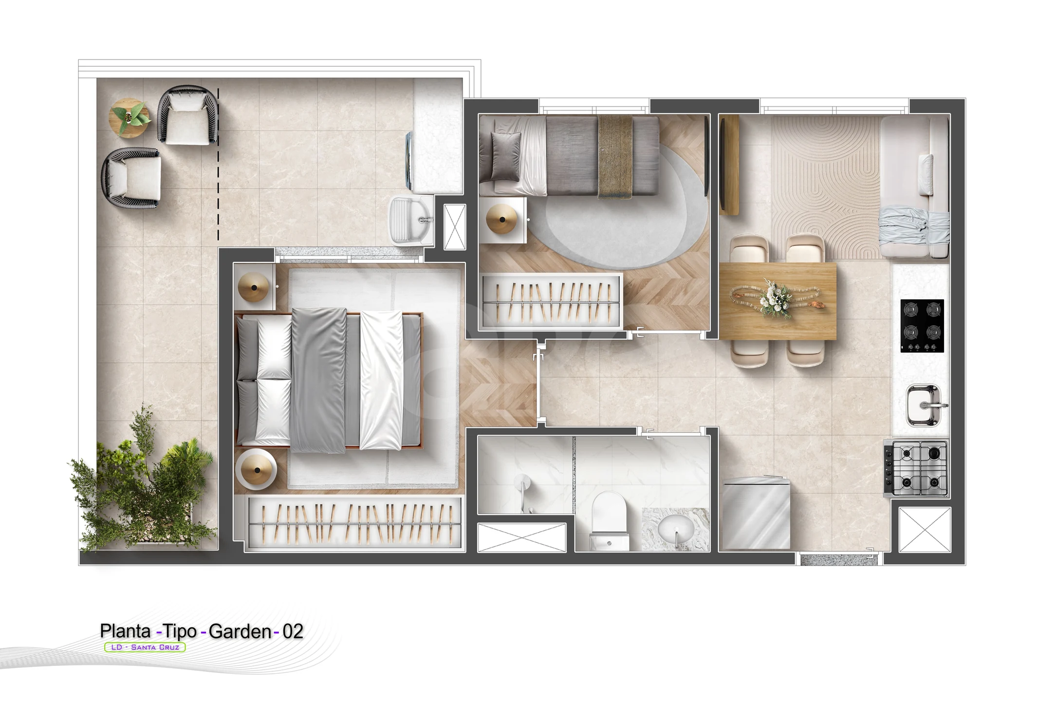 Planta — Apartamento 45,12 m²