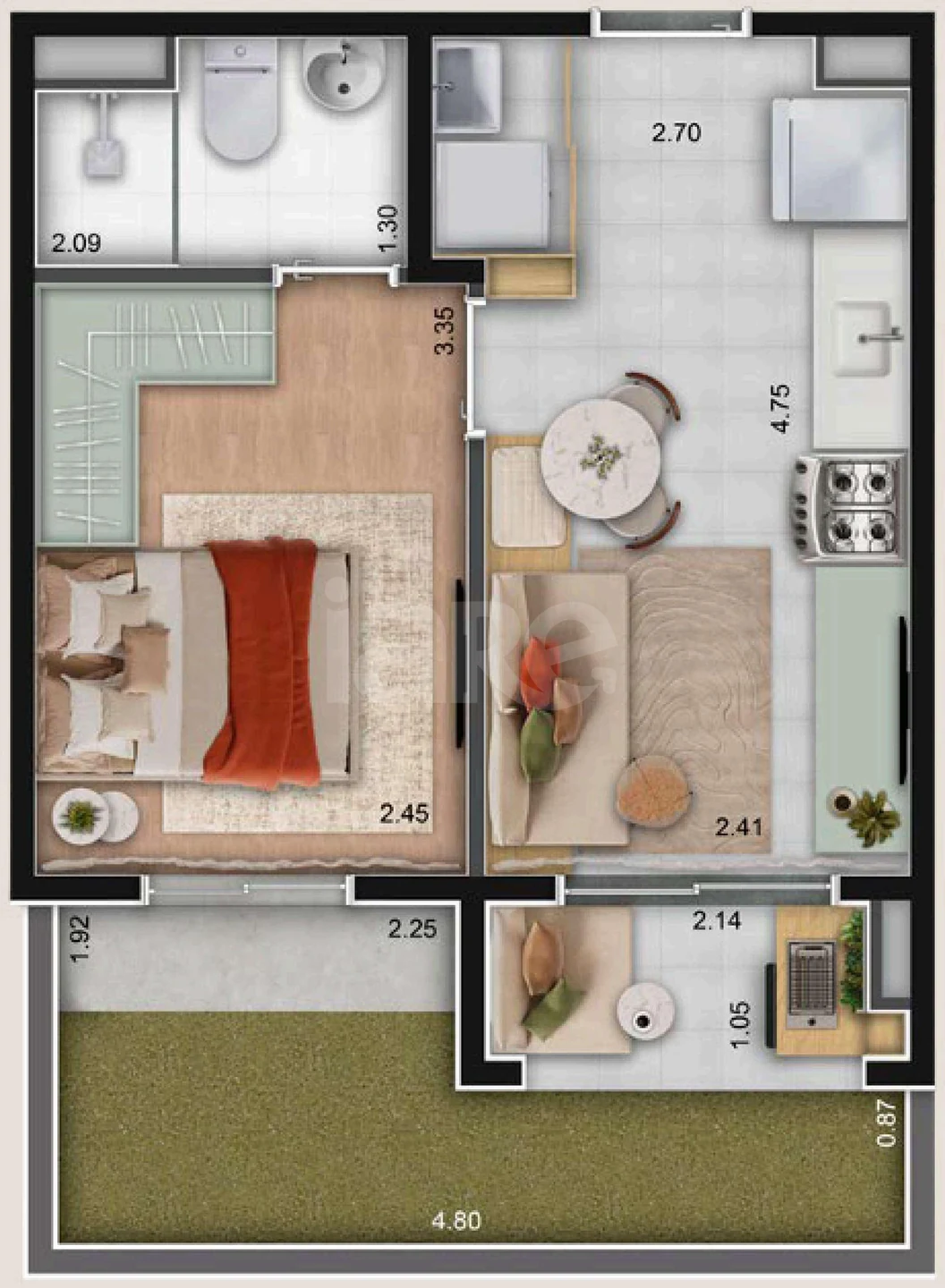 Planta — Garden 36,65 m²