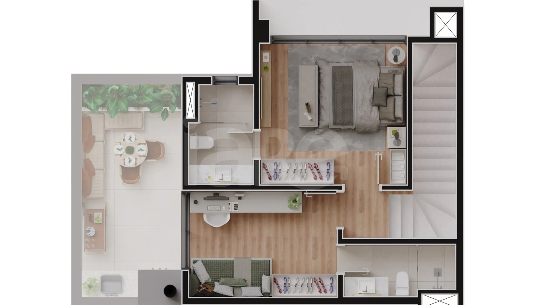 Planta — Cobertura Duplex 91,78 m²