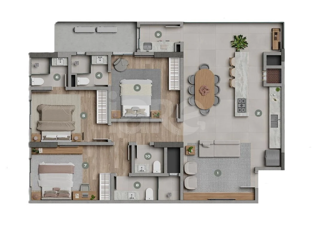 Planta — Apartamento 125,79 m²