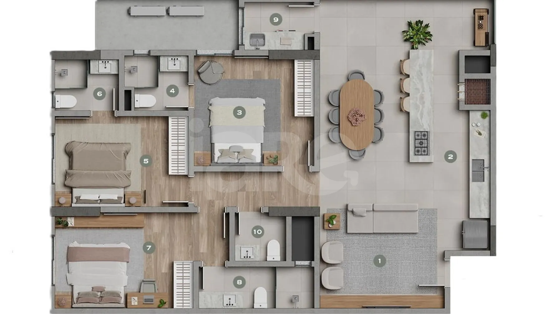 Planta — Apartamento 125,79 m²