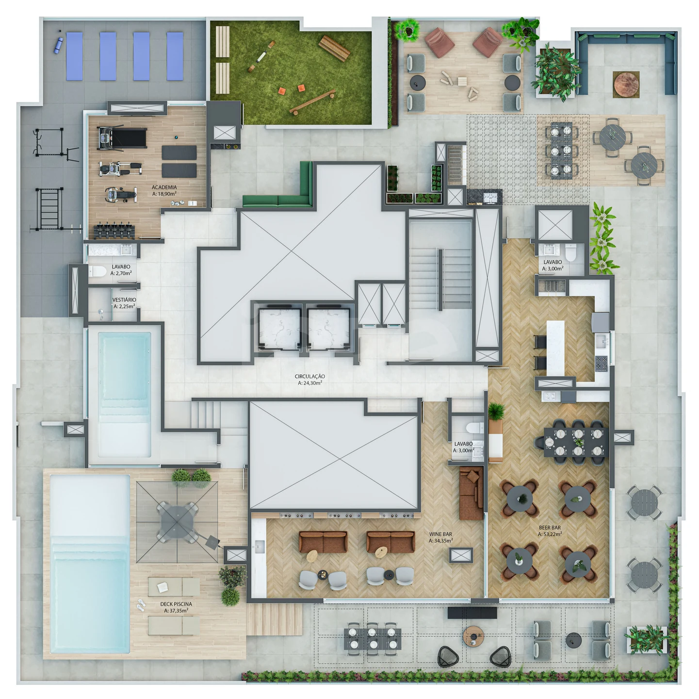Planta — Pavimento lazer