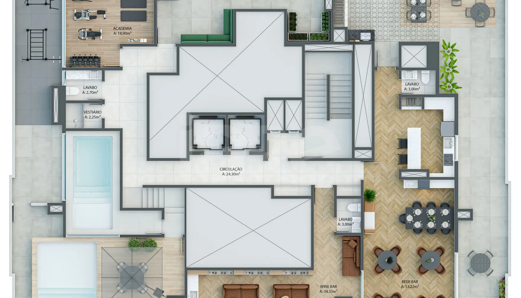 Planta — Pavimento lazer