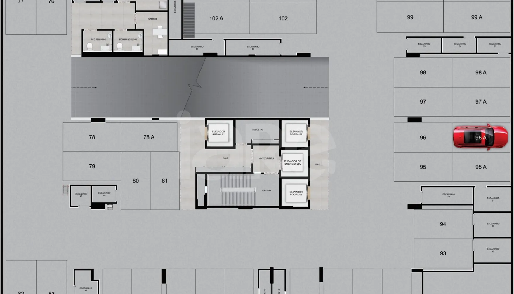 Planta — Pavimento garagem 1