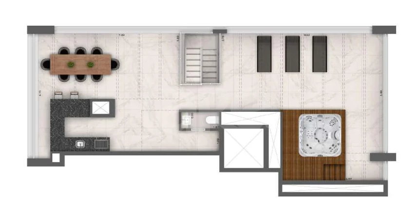 Planta — Cobertura Duplex 211 m²