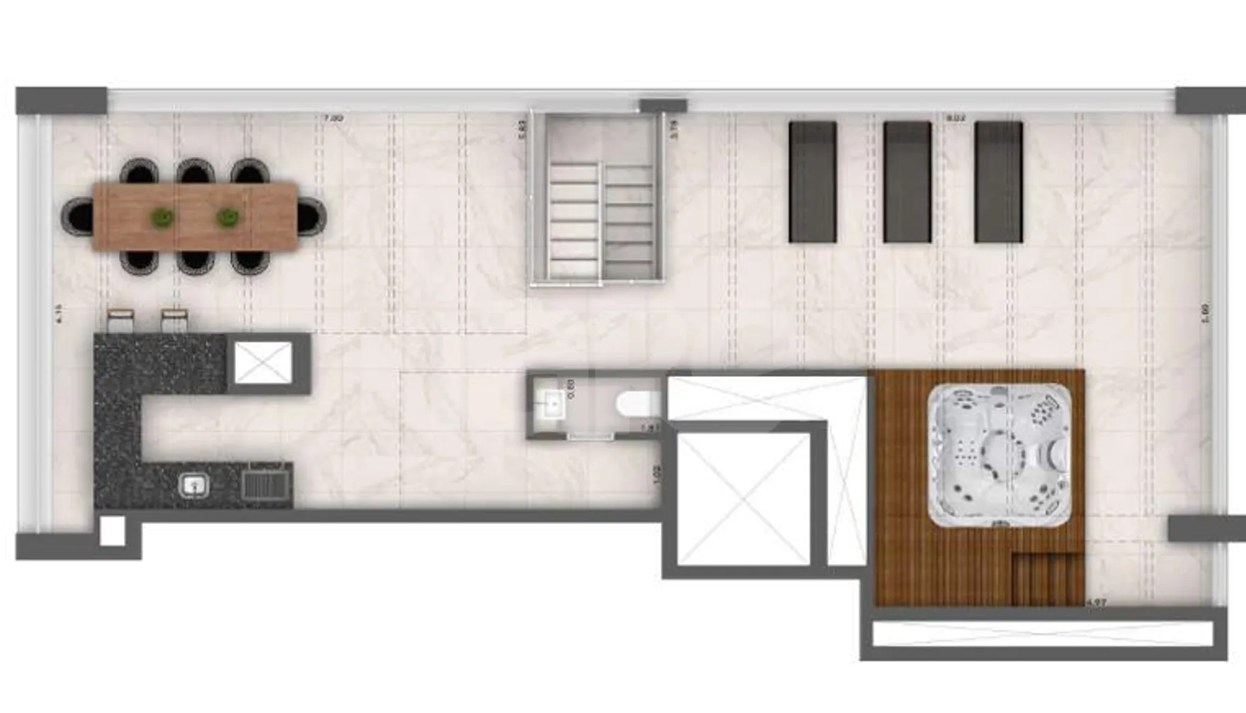 Planta — Cobertura Duplex 211 m²