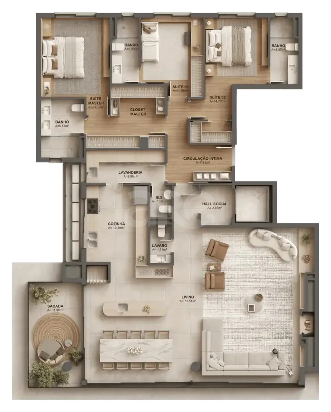 Planta — Apartamento 207,55 m²