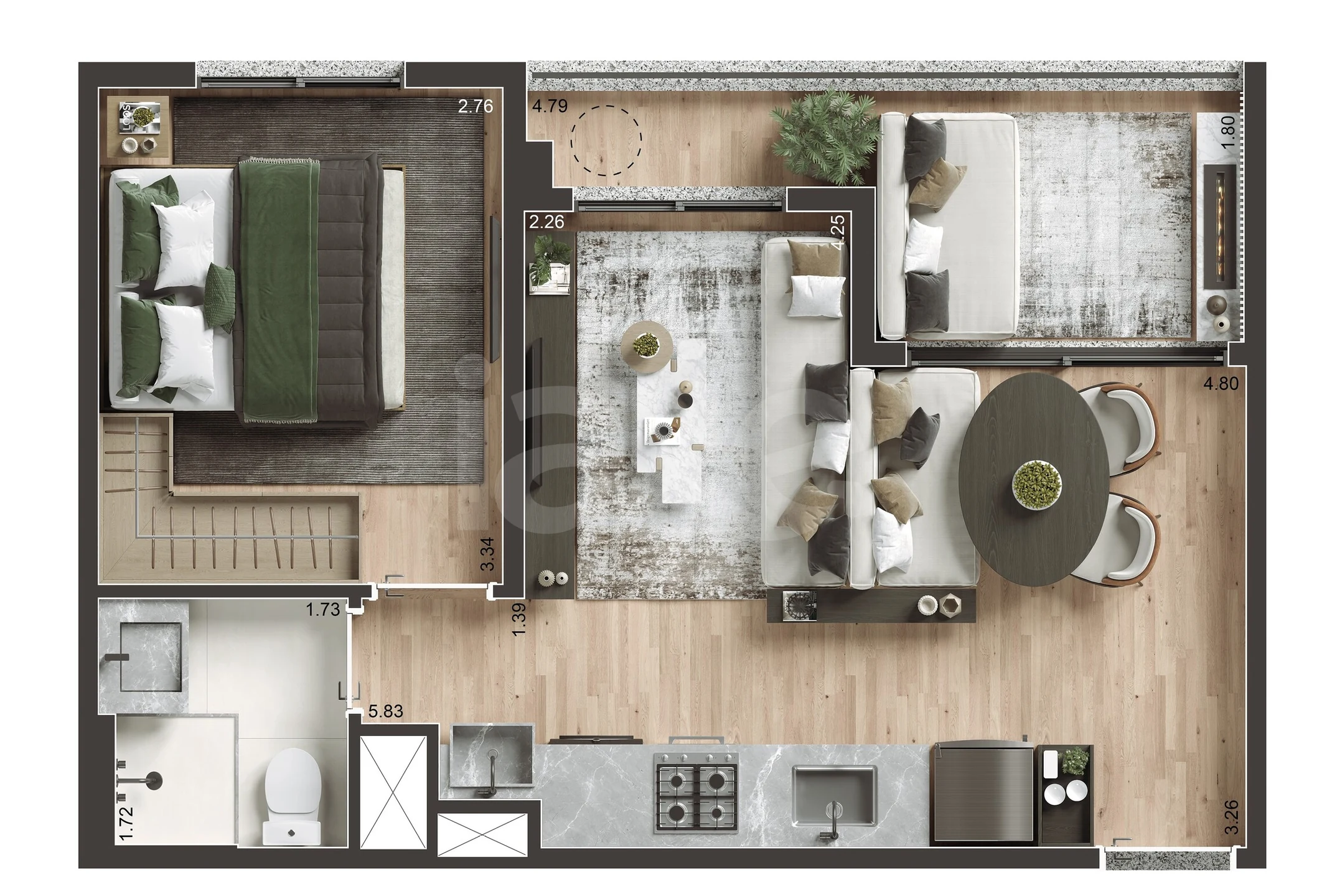Planta — Garden 35,18 m²