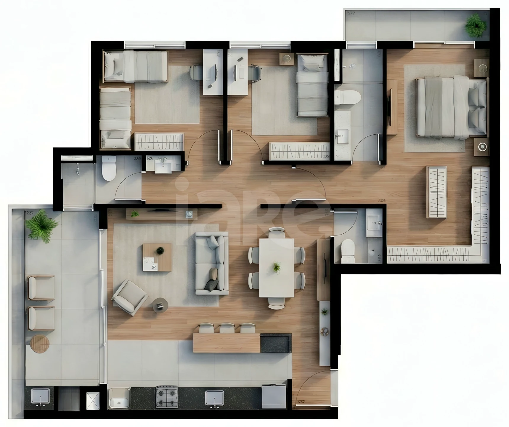 Planta — Apartamento 99,33 m²